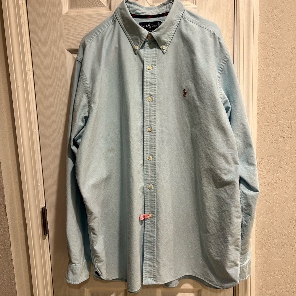 Ralph Lauren Men's Classic Fit Oxford light blue-green XXL